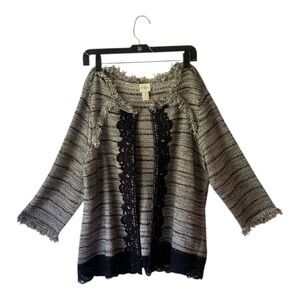 Chico's Black and Gray Cardigan Blazer